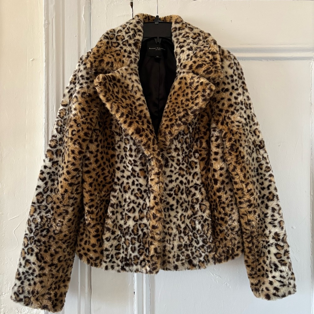 Behnaz Sarafpour Leopard Print Teddy Jacket